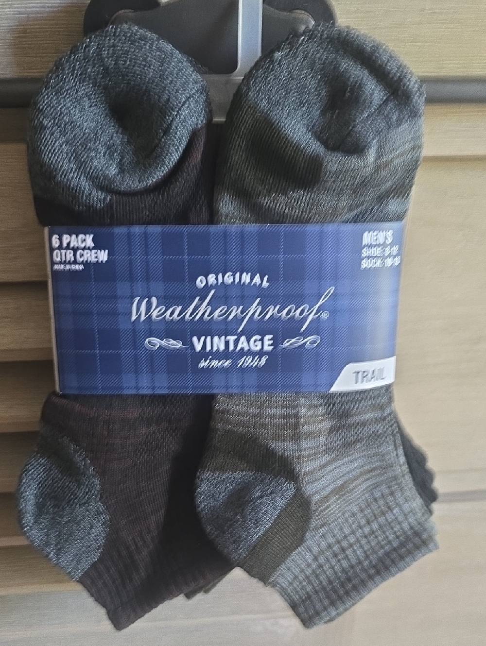 Original Weatherproof Men's Athletic Crew Socks - Gray & Brown Mix (6 Pack).